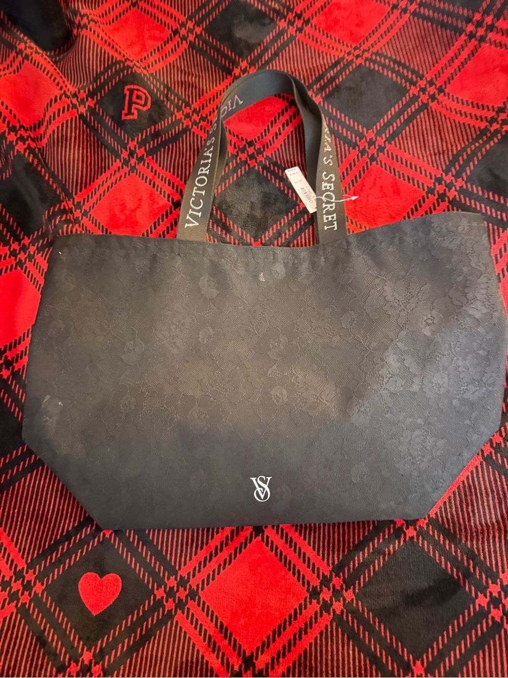 Victoria's Secret Black Lace Tote Bag